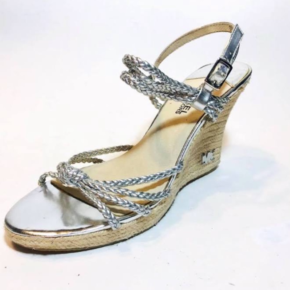 Sale 80 45 Brand New Michael Kors Silver Wedges4 Msrp 120